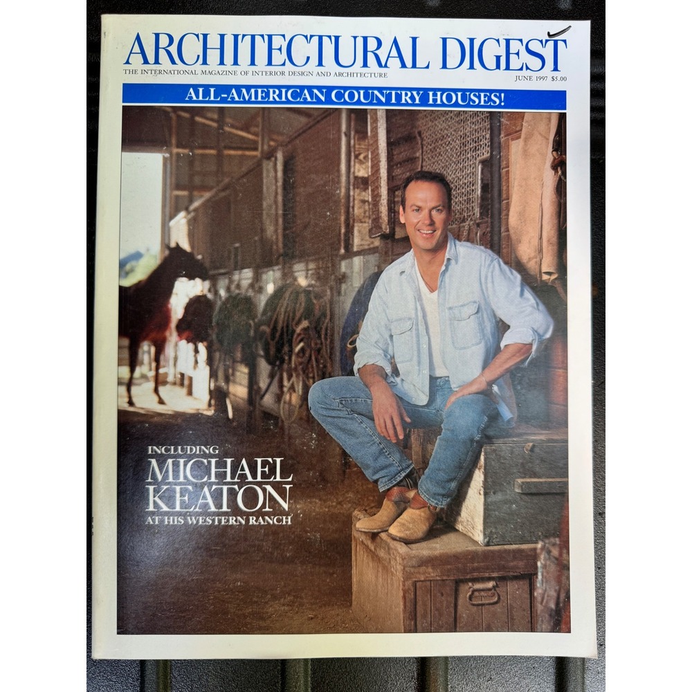Architectural Digest June 1997 Michael Keaton All-American Country Houses Jaguar